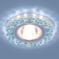 Встраиваемый точечный светильник с LED подсветкой 2194 MR16 SL/BL зеркальный/голубой