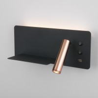 Настенный светодиодный светильник с USB Fant L LED (левый) чёрный/золото MRL LED 1113