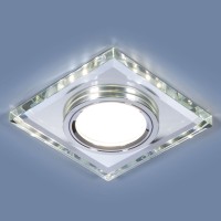 Встраиваемый потолочный светильник со светодиодной подсветкой 2229 MR16 SL зеркальный/серебро