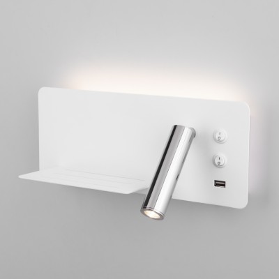 Настенный светодиодный светильник с USB Fant L LED (левый) белый/хром MRL LED 1113