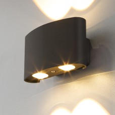 Twinky double серый уличный настенный светодиодный светильник 1555 TECHNO LED