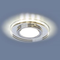 Встраиваемый потолочный светильник со светодиодной подсветкой 2227 MR16 SL зеркальный/серебро