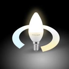 Умная светодиодная лампа "Свеча" C37 5W 3300К-6500К CCT+DIM Е14 BLE1438 Умная светодиодная лампа "Свеча" C37 5W 3300К-6500К CCT+DIM Е14 BLE1438