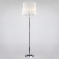 Торшер с абажуром 2045/3F хром/белый