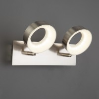 Светодиодный настенный светильник с поворотными плафонами 20065/2 сатин-никель