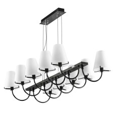 758107 (MD7116-10А) Люстра подв. DIAFANO 10х40W G9 ЧЕРНЫЙ ХРОМ/БЕЛЫЙ (в комплекте)