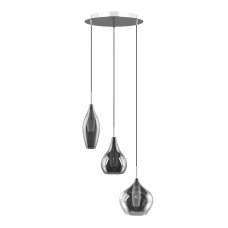 803057 (MD2098А-3S) Подвес PENTOLA 3х25W G9 ХРОМ/ДЫМЧАТЫЙ (в комплекте)