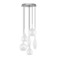 803060 (MD2098-6W) Подвес PENTOLA 6х40W E14 ХРОМ/БЕЛЫЙ (в комплекте)