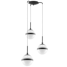 813137 (MD1803A-3BL) Люстра GLOBO 3х40W E14 black/white (в комплекте)