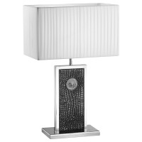 870937 (PD3088-BL) Настольная лампа FARAONE 1х60W E27 КОЖА/ЧЕРНЫЙ/ХРОМ (в комплекте)