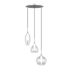 803051 (MD2098А-3С) Подвес PENTOLA 3х25W G9 ХРОМ/ПРОЗРАЧНЫЙ (в комплекте)