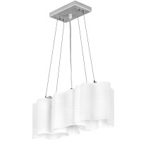 802131 (MD998-3) Подвес NUBI ONDOSO 3х40W E27 ХРОМ/БЕЛЫЙ ПОЛОСАТЫЙ (в комплекте)