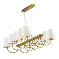 758102 (MD7116-10А) Люстра подв. DIAFANO 10х40W G9 ЗОЛОТО/БЕЛЫЙ (в комплекте)