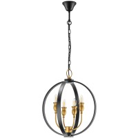 731247 (SD1351/4) Люстра CERO 4х40W E14 ЧЕРНЫЙ/ЗОЛОТО (в комплекте)