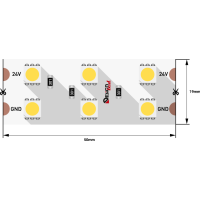 Лента светодиодная LUX, 5050, 120 LED/м, 28,8 Вт/м, 24В, IP33, Холодный белый (6000K)