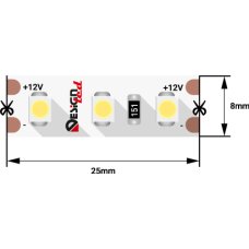 Лента светодиодная LUX, 3528, 120 LED/м, 9,6 Вт/м, 12В, IP33, Теплый белый (2700K) Лента светодиодная LUX, 3528, 120 LED/м, 9,6 Вт/м, 12В, IP33, Теплый белый (2700K)