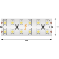 Лента светодиодная стандарт 3528, 240 LED/м, 19,2 Вт/м, 24В , IP65, Цвет: Теплый белый