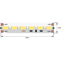 Лента светодиодная LUX, 5730, 120 LED/м, 26,8 Вт/м, 24В, IP33, Холодный белый (6000K)