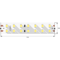 Лента светодиодная LUMKER, 2835, 196 LED/м, 18 Вт/м, 24В, IP33, Теплый белый (3000K)