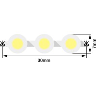 Лента светодиодная DIP 5мм, 96 LED/м, 7,7 Вт/м, 12В , IP68, Цвет: Теплый белый, 970мм