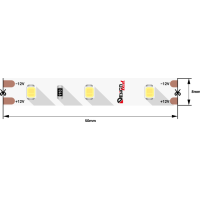 Лента светодиодная LUX, 2835, 60 LED/м, 7,2 Вт/м, 12В, IP33, Теплый белый (3000K)