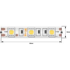 Лента светодиодная стандарт 5050, 60 LED/м, 14,4 Вт/м, 12В , IP65, Цвет: Нейтральный белый