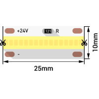 Лента светодиодная LUX, FOB, 640 LED/м, 14 Вт/м, 24В, IP33, Нейтральный белый (4000K)