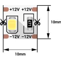Лента светодиодная стандарт 2835, 100 LED/м, 24 Вт/м, 12В , IP20, Цвет: Нейтральный белый Лента светодиодная стандарт 2835, 100 LED/м, 24 Вт/м, 12В , IP20, Цвет: Нейтральный белый