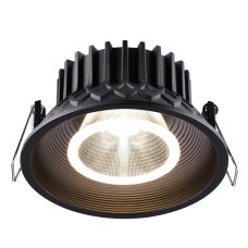 358790 SPOT NT21 202 черный Светильник встраиваемый светодиодный IP20 LED 15W 4000K 1600Лм 110-265V BIND