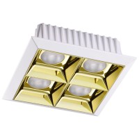 357851 NT18 054 белый/золото Встраиваемый светильник IP33 LED 3000К 28W 110-265V ANTEY