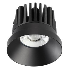 357586 NT18 088 черный Встраиваемый светильник IP44 LED 3000K 10W 100-265V METIS