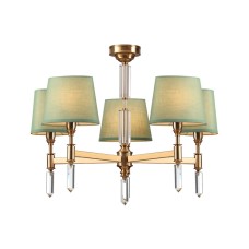 4887/5 MODERN ODL_EX22 53 бронзовый/зеленый/абажур ткань Люстра E14 5*40W LONDON
