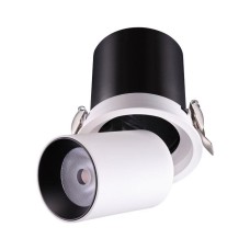 358081 NT19 044 белый/черный Встраиваемый светильник IP20 LED 12W 3000К 220V LANZA