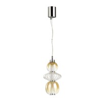 4866/8L PENDANT ODL21 007 хром/янтарный/прозрачный Подвес LED 8W 560Лм 4000К MONRA