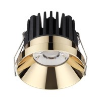 357909 NT19 088 золото Светильник встраиваемый IP44 LED 3000К 10W 100-265V METIS