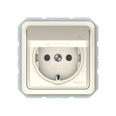 Розетка Vilma SP300, с заземлением и крышкой (IP44), без рамки