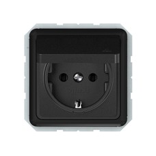 Розетка Vilma SP300, с заземлением и крышкой (IP44), без рамки