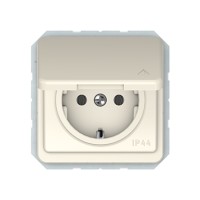 Розетка Vilma LX200, с заземлением и крышкой (IP44), без рамки