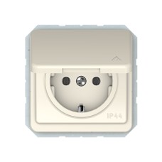 Розетка Vilma LX200, с заземлением и крышкой (IP44), без рамки