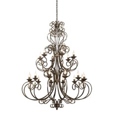 Люстра V1094-1/12+6, 18хЕ14 макс. 60Вт черный с золотом Vitaluce