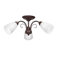 Люстра V3499-7/3PL, 3хЕ14 макс. 40Вт, плафон ПП коричневый матовый Vitaluce