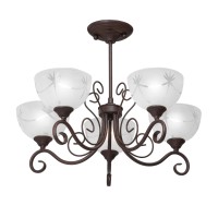 Люстра V3730-7/5PL, 5хЕ14 макс. 60Вт коричневый матовый Vitaluce