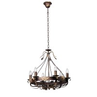 Люстра V1161/6, 6хЕ14 макс. 60Вт матовый коричневый с золотом Vitaluce Люстра V1161/6, 6хЕ14 макс. 60Вт матовый коричневый с золотом Vitaluce