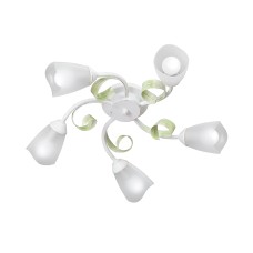 Люстра V3870-0/5PL, 5хЕ14 макс. 40Вт, плафон ПП бело-бежевый матовый с золотом Vitaluce