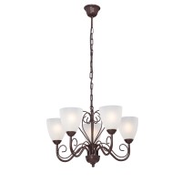 Люстра V1369-7/5, 5хЕ14 макс. 40Вт, плафон ПП коричневый матовый Vitaluce