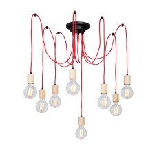 Люстра V4549-4/8PL, 8хЕ27 макс. 40Вт красный Vitaluce