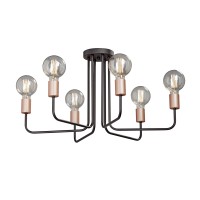 Люстра V4525-1/6PL, 6хЕ27 макс. 60Вт чёрный матовый Vitaluce Люстра V4525-1/6PL, 6хЕ27 макс. 60Вт чёрный матовый Vitaluce