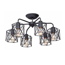 Люстра V4382-1/6PL, 6хЕ27 макс. 60Вт чёрный матовый Vitaluce