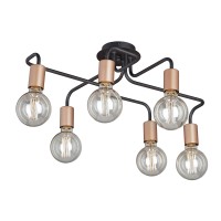 Люстра V4560-1/6PL, 6хЕ27 макс. 60Вт чёрный матовый Vitaluce Люстра V4560-1/6PL, 6хЕ27 макс. 60Вт чёрный матовый Vitaluce