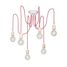 Люстра V4547-4/6PL, 6хЕ27 макс. 40Вт красный Vitaluce